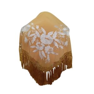 MANTÓN TRIANGULAR ALBA MOSTAZA/BEIGE