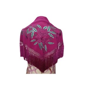 MANTÓN TRIANGULAR ALBA MALVA/MALVA