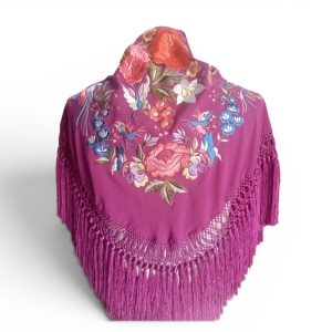 MANTÓN TRIANGULAR MARIPOSA MALVA