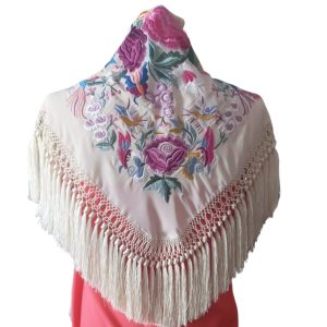 MANTÓN TRIANGULAR BEIGE MARIPOSA